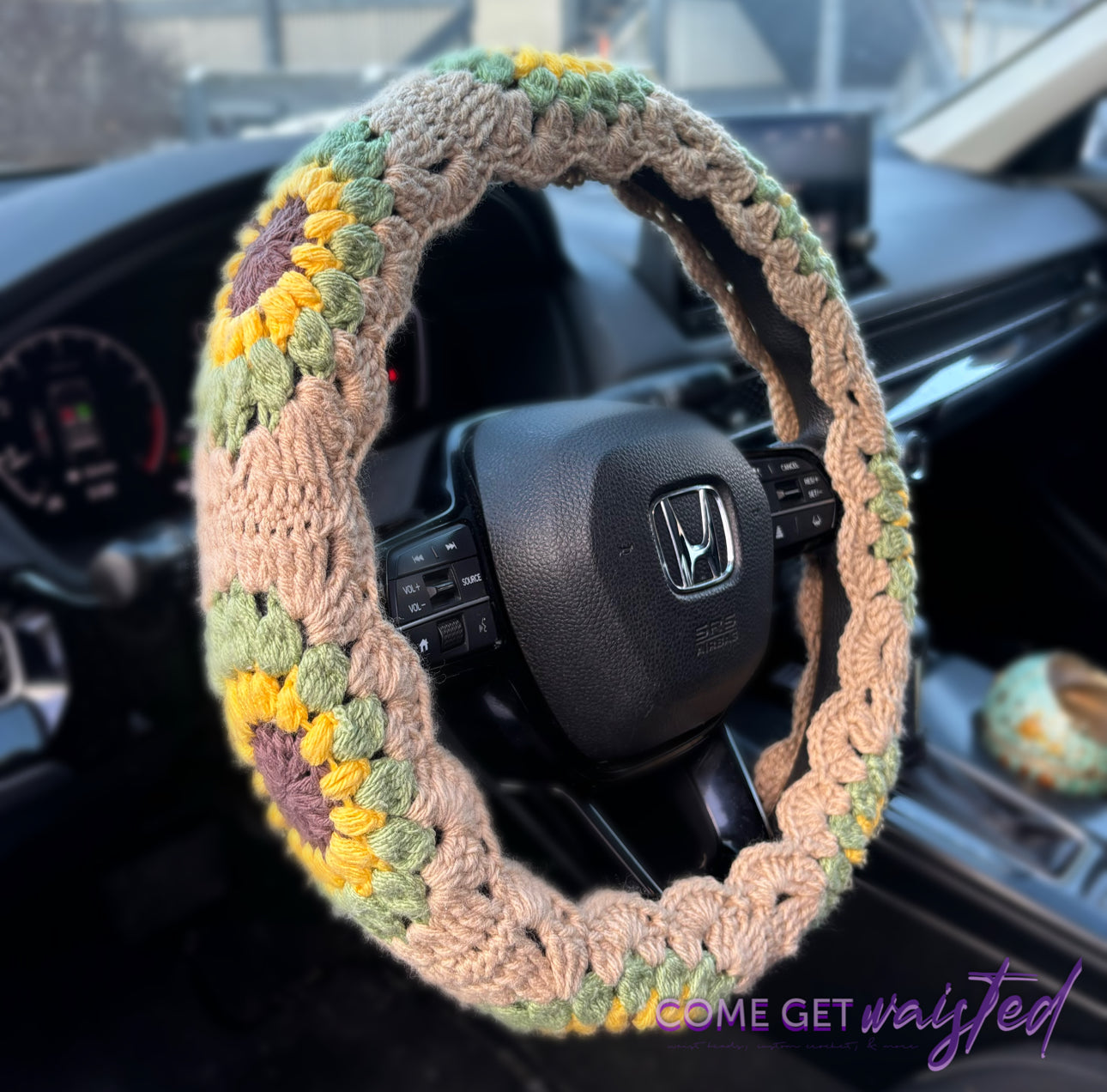 Sunflower Steering Wheel Cover