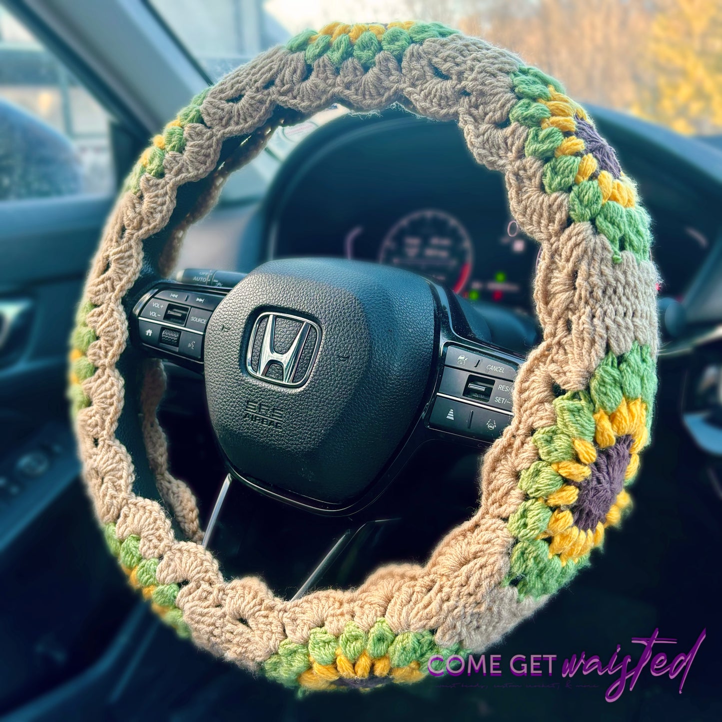 Sunflower Steering Wheel Cover