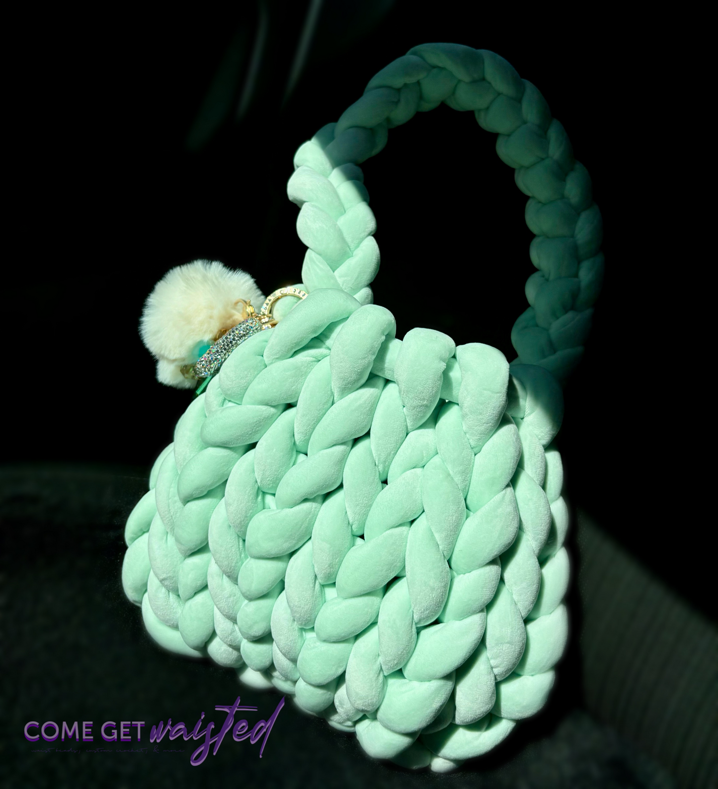 Chunky Velvet Handbag - “Nicole”