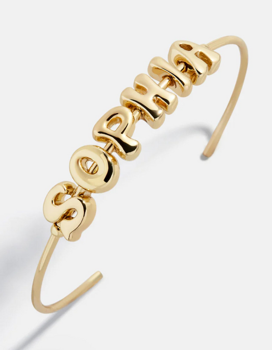 Bubble Letter Name Cuff (Custom)