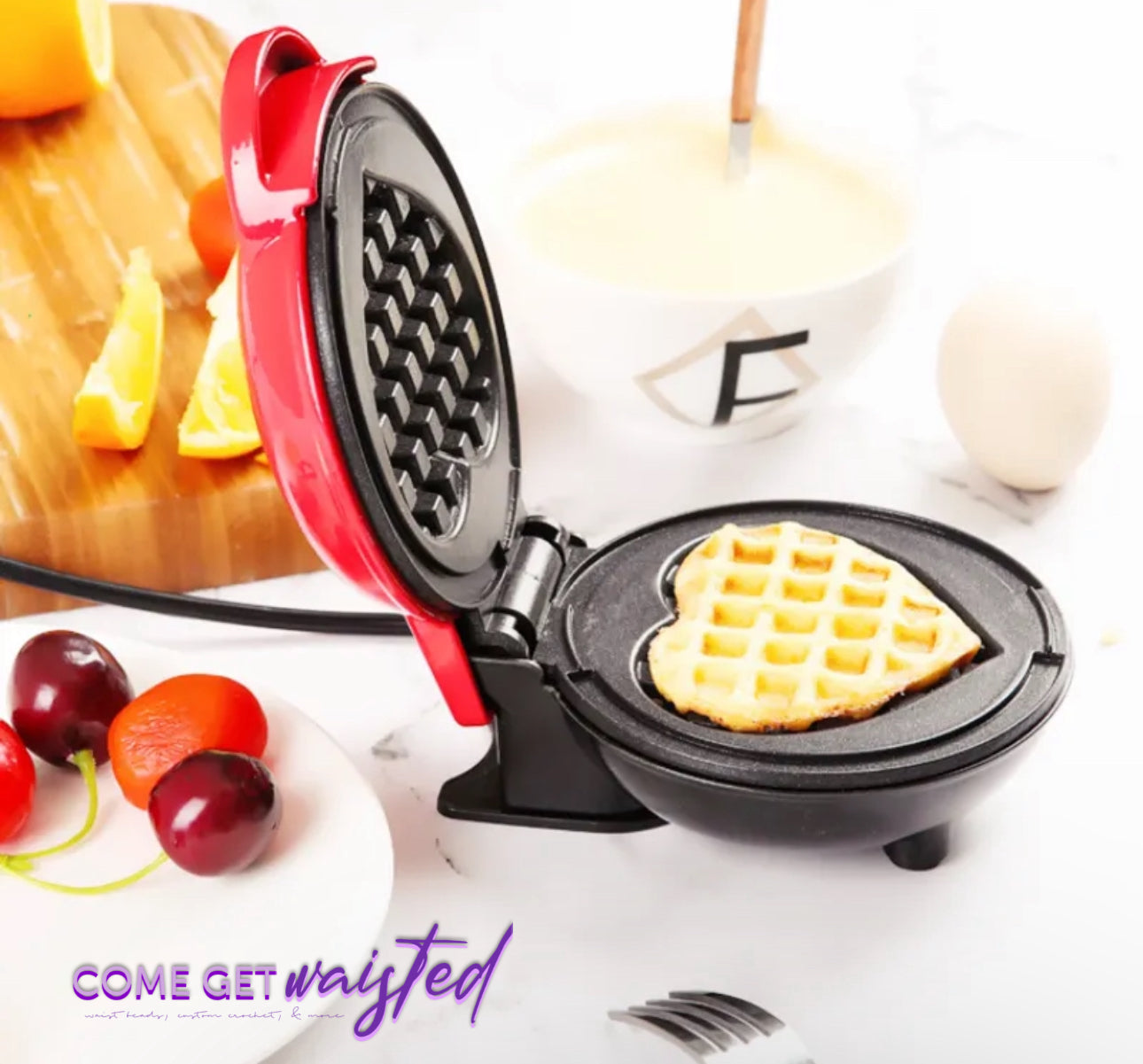 Mini Red Heart Waffle Maker