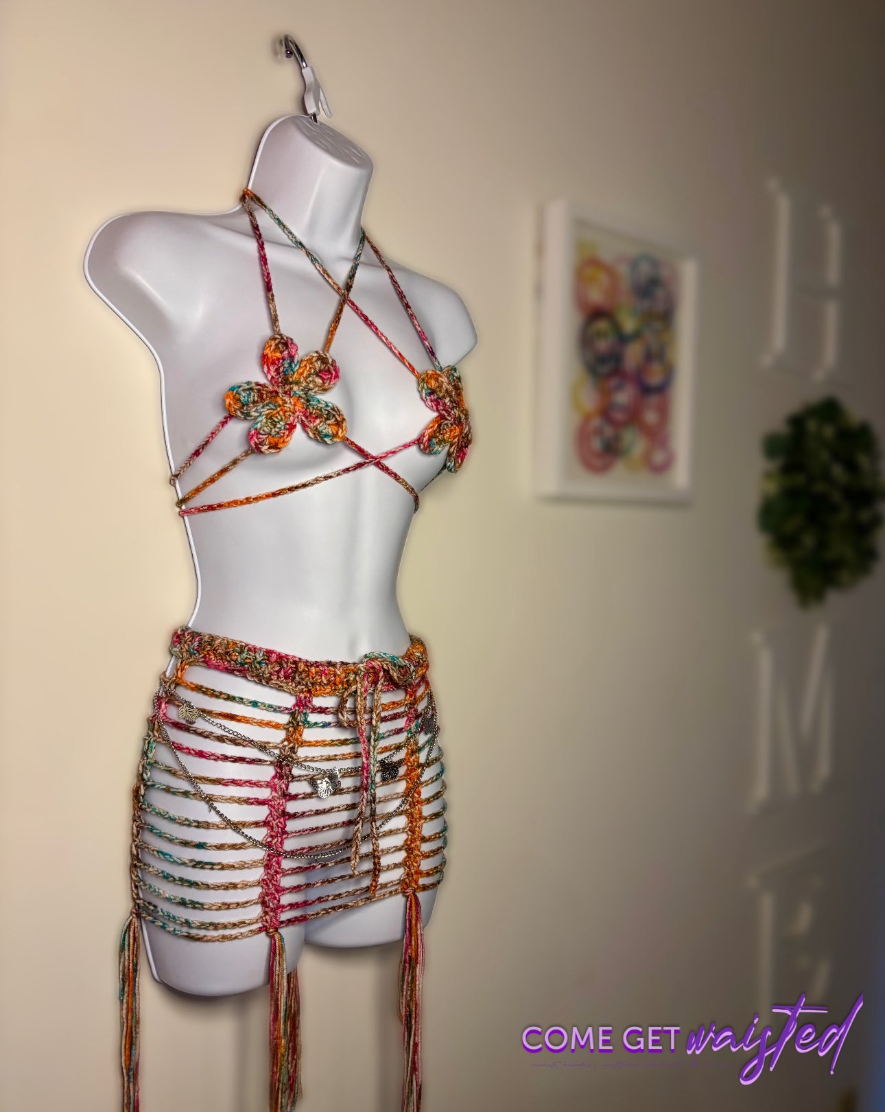 Flower Top Skirt Set