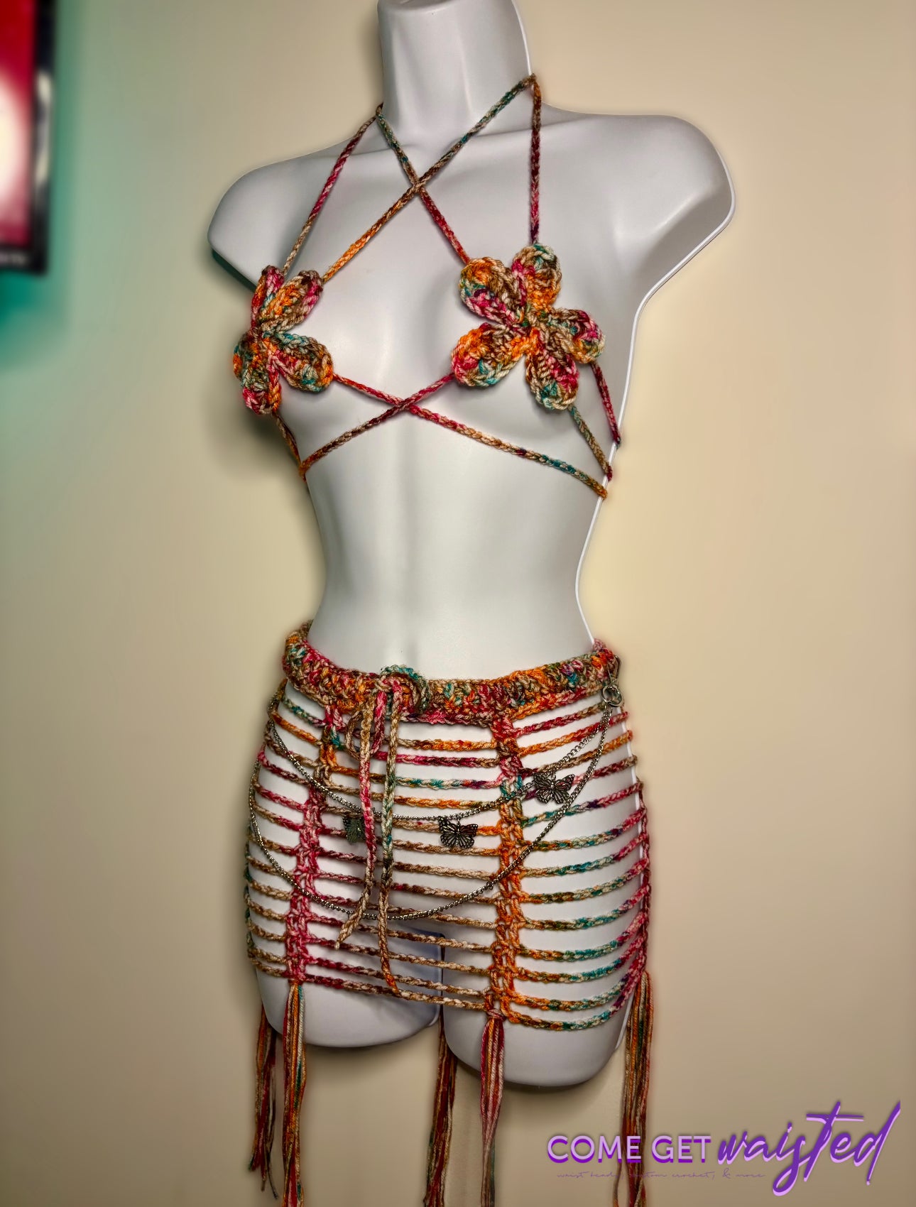 Flower Top Skirt Set